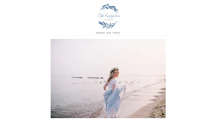 A screenshot from Olya Kobruseva's photography portfolio website.