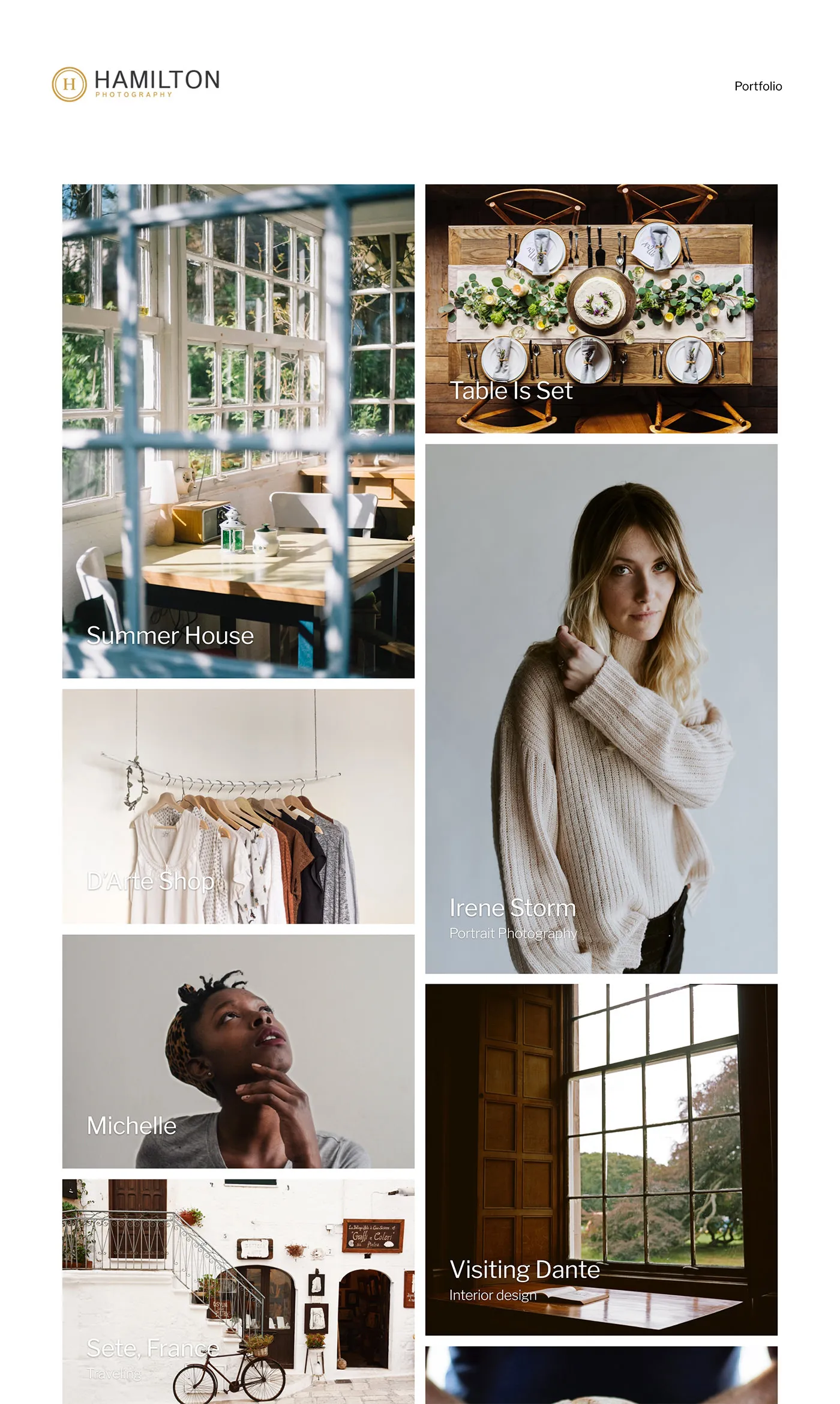 Free portfolio website using Minimalist Portfolio WordPress theme