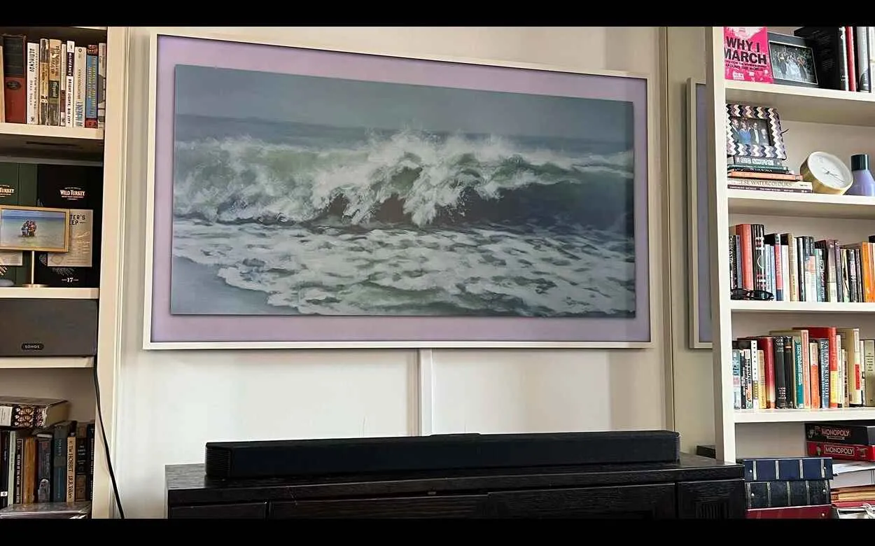 Modern living room with Samsung Frame TV