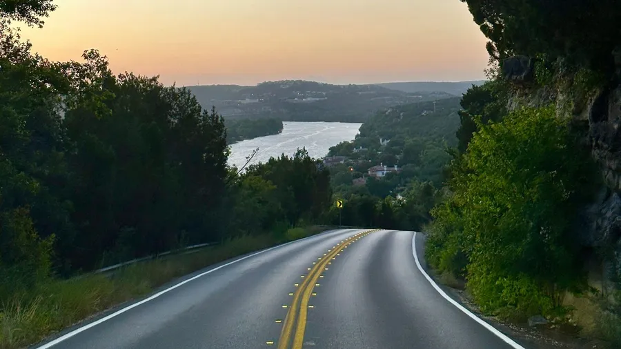 Texas Hill Country Road in Austin Texas.