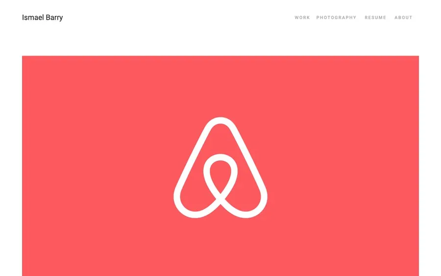 Product designer personal portfolio website example.