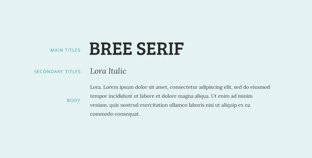 Bree Serif font pairing for website