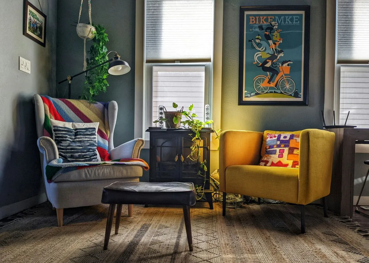Add a splash of color with vibrant cushions and throws.
