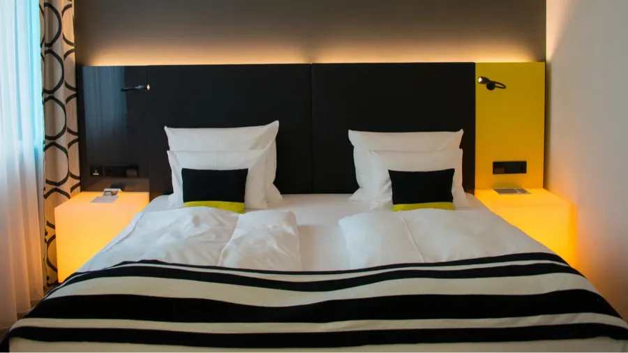 Modern interior of the bedroom