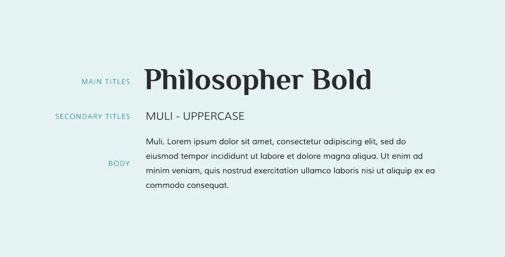 Muli font and Philosopher font pairing example.