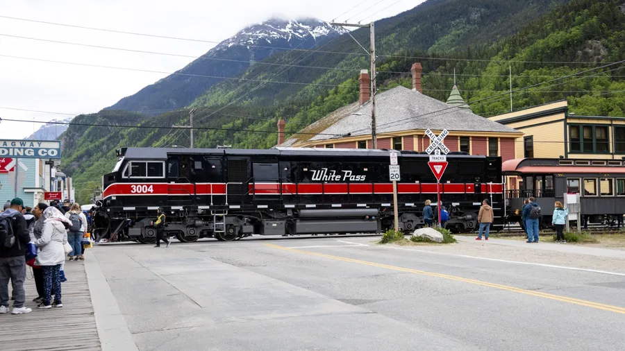 Skagway, Alaska USA - June 10 2024: Sights around downtown Skagway Alaska during the summer Alaskan cruise.