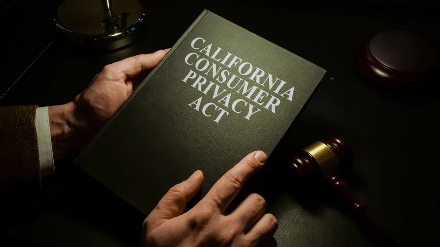 Man reads California Consumer Privacy Act CCPA law.