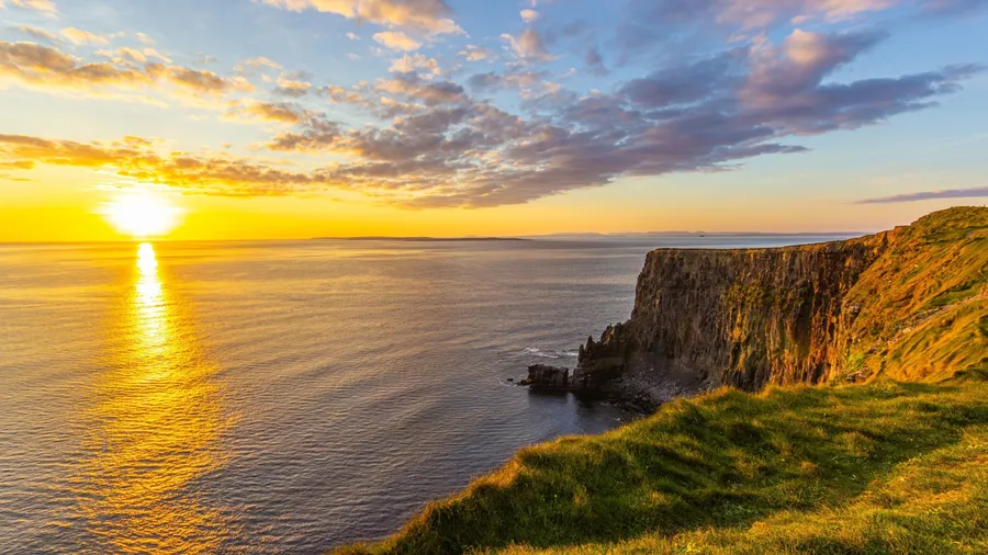 Cliffs of Moher at sunset. Ireland