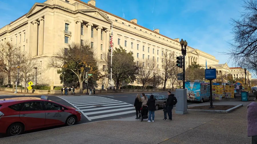 WASHINGTON, DC, USA -12.16.2023: City streets and architecture of Washington in winter in December.