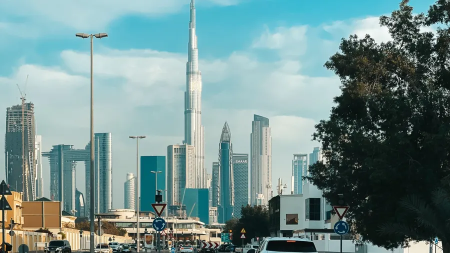 Dubai city - view of the iconic Dubai landmarks and Sheikh Zayed road in winter | Dubai, UAE, May 27, 2024