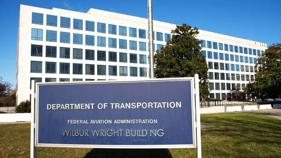 Jackson, MS - October 1, 2023: Federal Aviation Administration sign and logo at the FAA office.