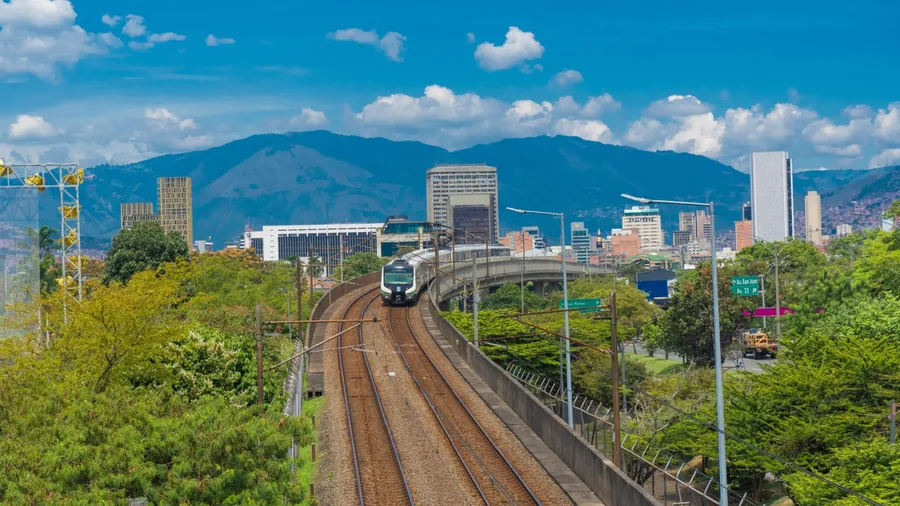 Medellin, Antioquia, Colombia. June 6, 2023. Mass transit metro in the city of Medellín