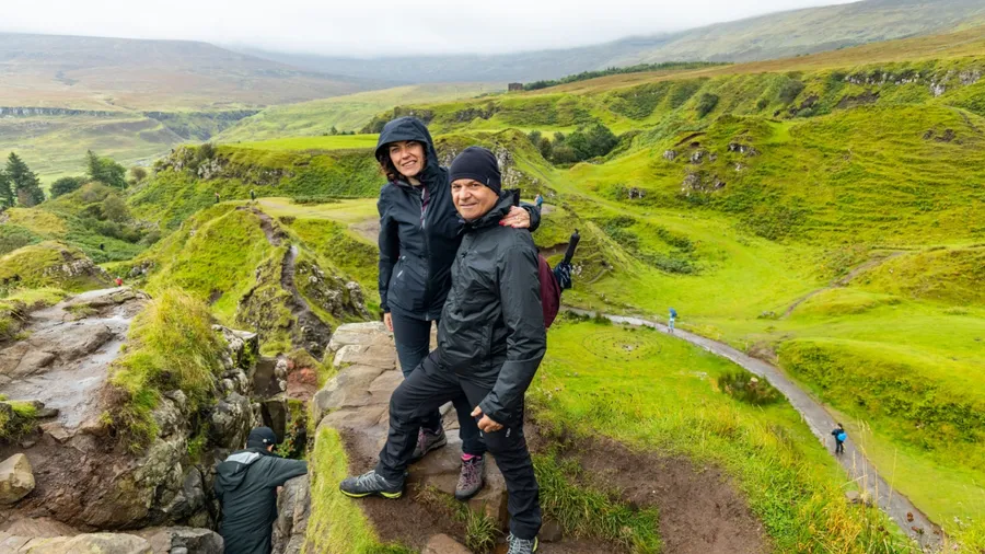 Fairy Glen enchants with lush green hills, mystical shapes, and legendary Viking whispers. A magical, fairy-tale landscape where nature feels alive and ancient stories echo in the wind. Spiral rocks.