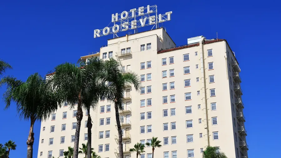 Los Angeles, California – October 22, 2025: The Hollywood Roosevelt Hotel, iconic historic landmark on Hollywood Boulevard