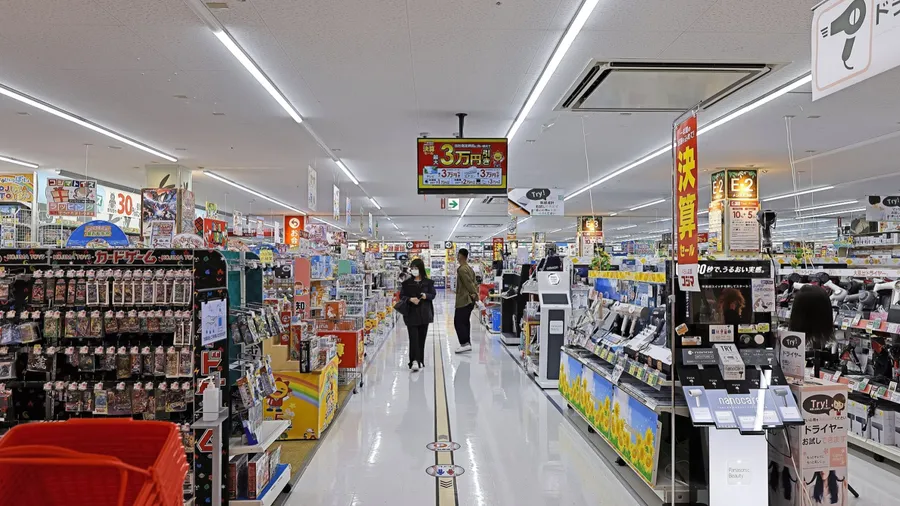 Fukuoka, Japan - Aug 15th,2023: household appliances department at Hawks Town Mall