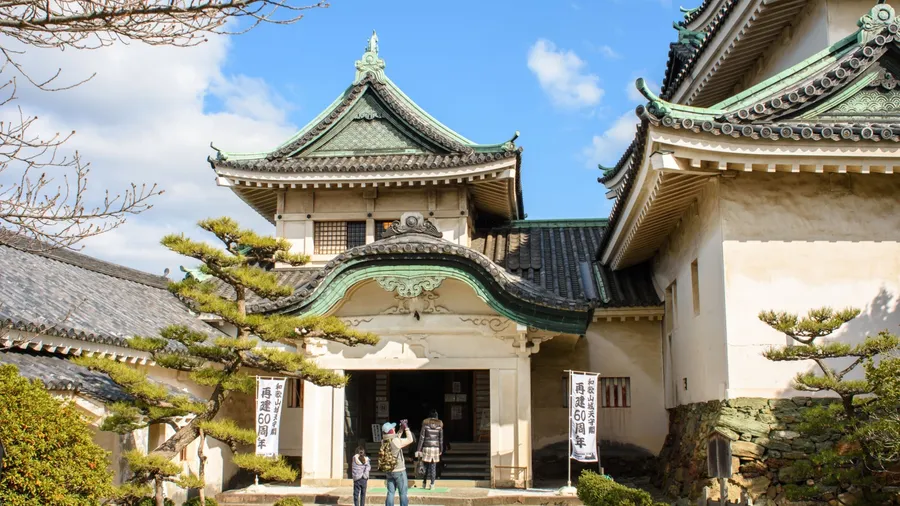 Wakayama castle, old historic Japanese castle in Wakayama city in Kansai region of Japan on 14 January 2018