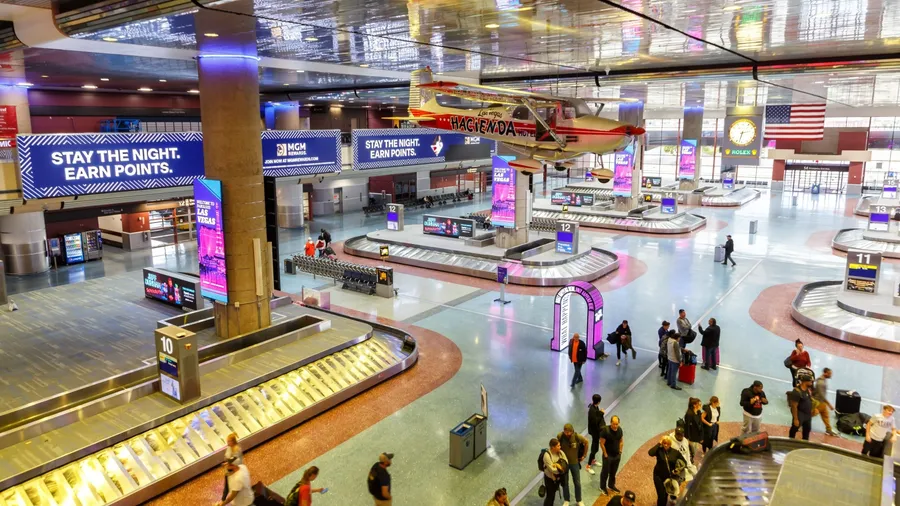 Las Vegas, United States - November 7, 2022: Terminal of Las Vegas Harry Reid International Airport (LAS) in the United States.