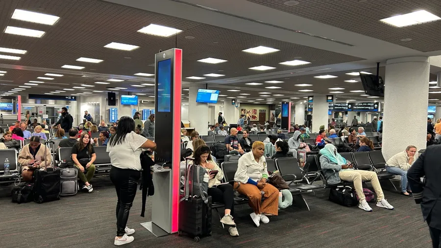 Departure area and lounge of North Terminal of Miami International Airport. Miami, USA. April 20th 2024