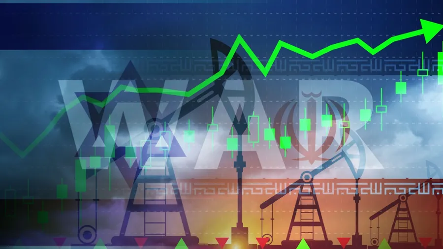 Israel and Iran war increases oil, energy and gas prices. Energy crisis concept background image.