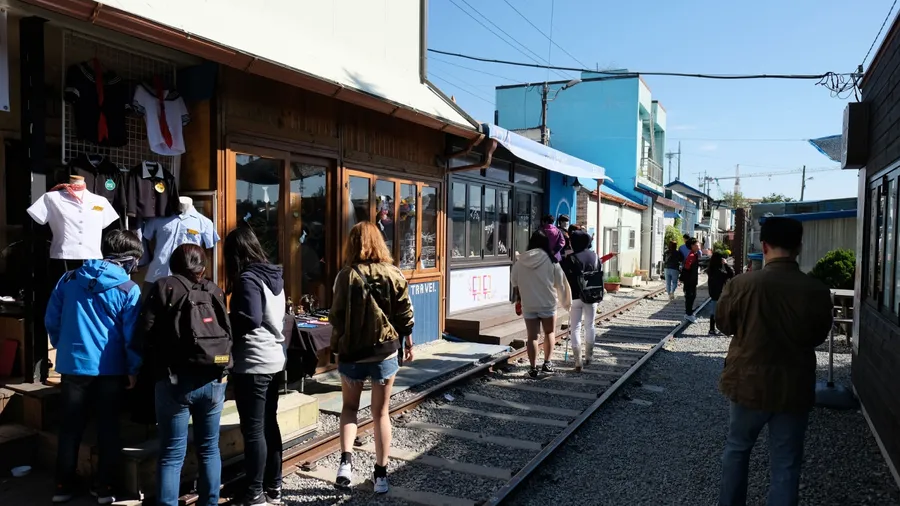 Gunsan Railway Village, Gunsan City Korea October 9, 2016: Gunsan Railway Village is a representative sightseeing spot of Gunsan. Many tourists visit there every year.