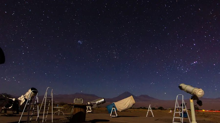 Astronomical tour at Atacama Desert close to San Pedro de Atacama town in Chile. An easy way to see the space in the darkest skies on the Earth