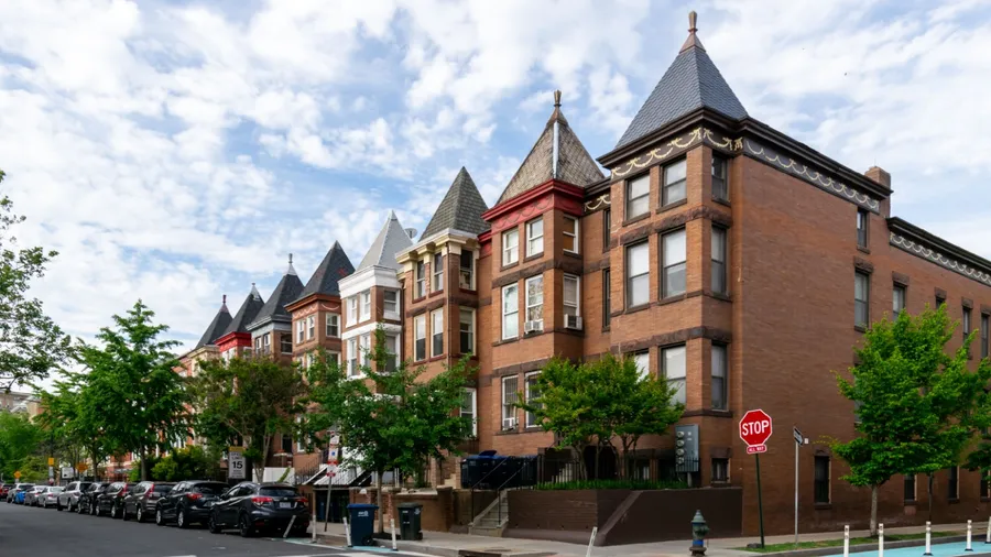 Washington, D.C., USA - May 7, 2025: Very nice residential neighborhood in the Kalorama Triangle Historic District.