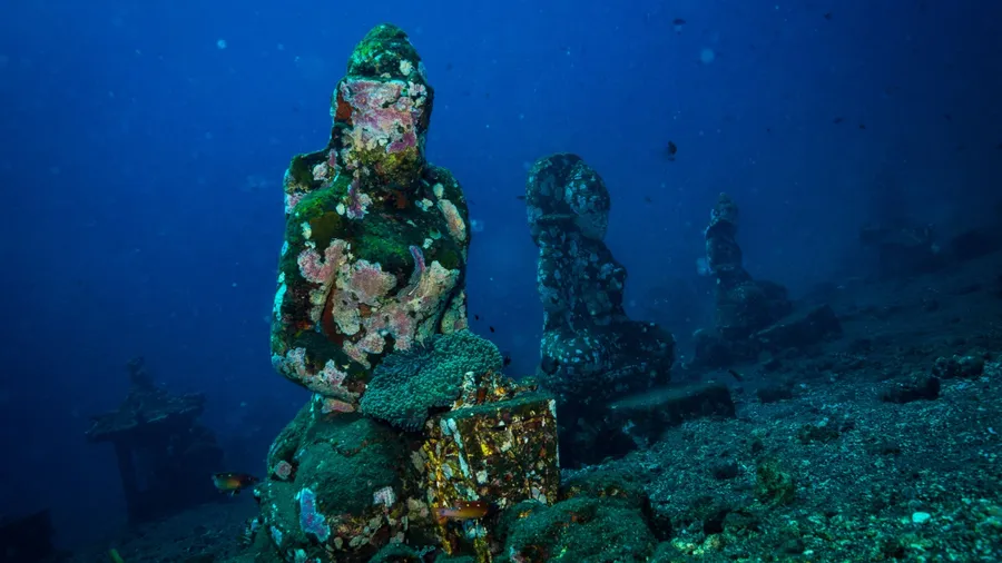 Underwater temple on Bali. Indonesia