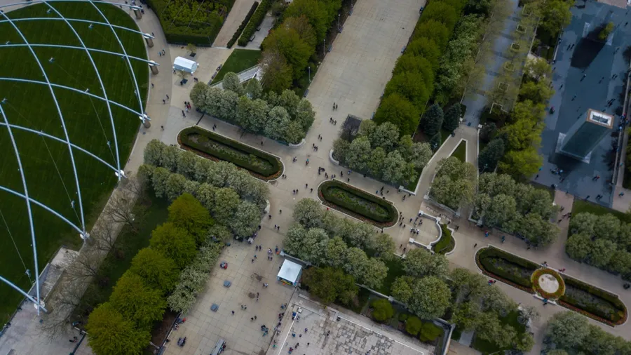 Beutiful aerial view of the Chicago Parks and City