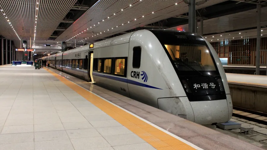SANYA, CHINA - JANUARY 24, 2014: high-speed train between the cities Haikou and Sanya on Hainan Island on January 24, 2014 in Sanya.