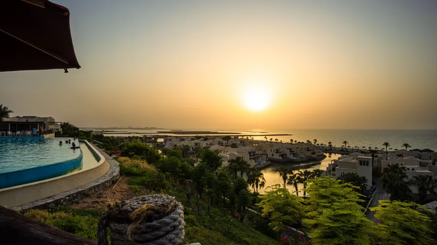 RAK, UAE - 2018 : Amazing sunset at Cove Rotana RAK