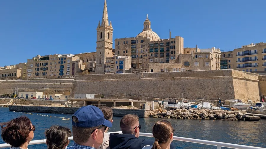 Valletta, Malta April 11th 2025 - passengers on the ferry from Sliema