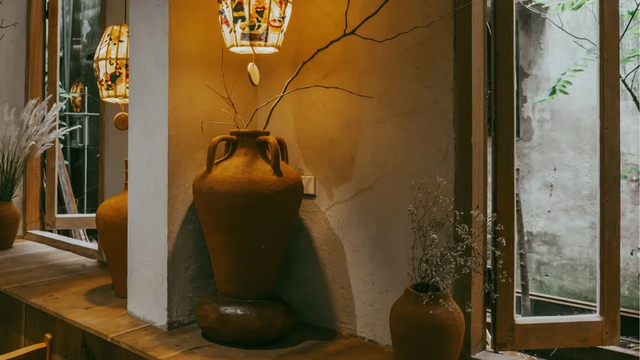 A hanging lantern to brighten up the space