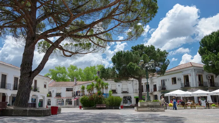 a central square of a small european town portugal