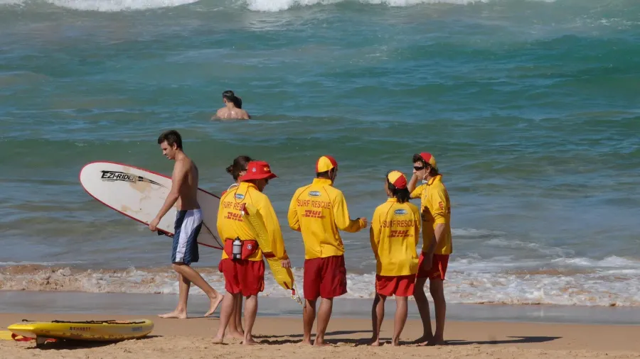 a meeting of lifeguards at manly beach in sydney australia