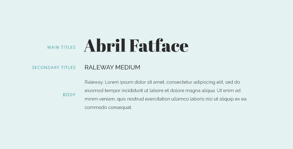 abril fatface font combination and raleway font pairing.
