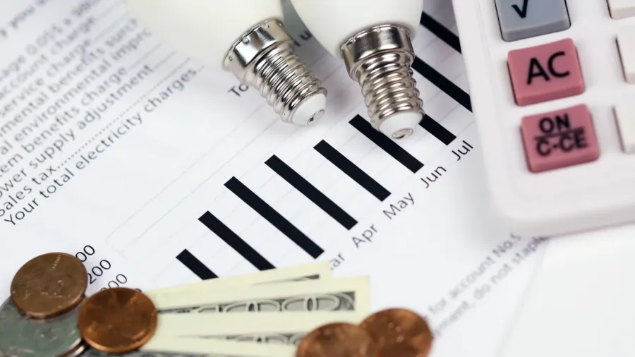 abstract american electricity bill concept of saving money by using