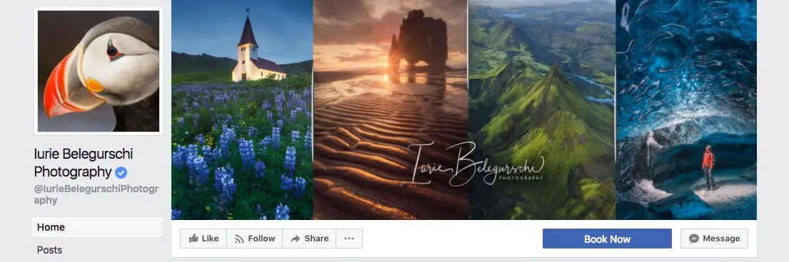Facebook page cover inspiration - four abstract images 