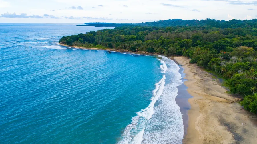 aerial image in costa rica at the caribbean in