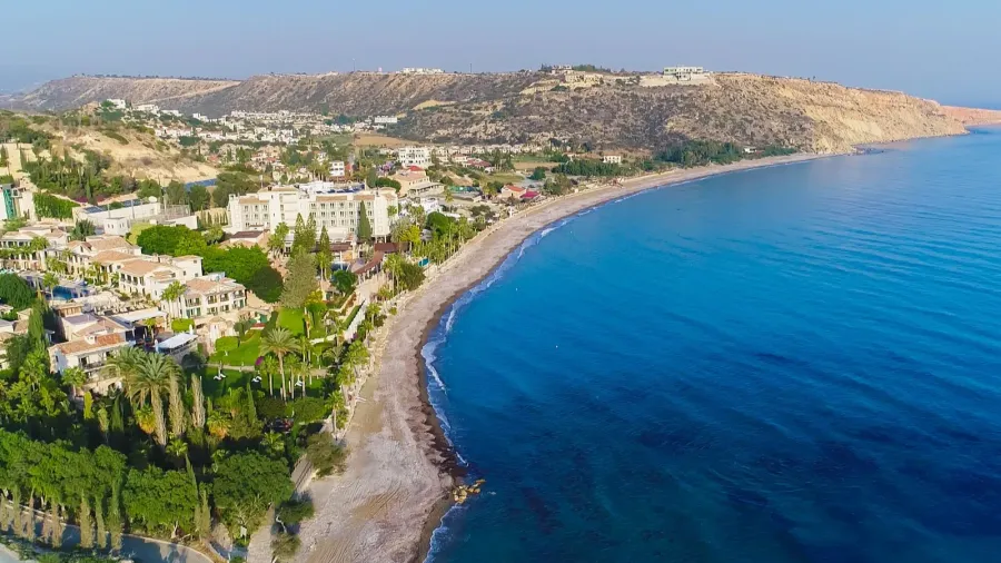 aerial pissouri bay limassol cyprus