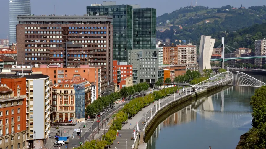 Bilbao, Spain, aerial view.