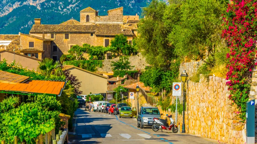 aerial view of fornalutx mallorca spai