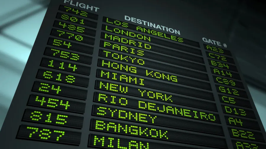 airport flight information board