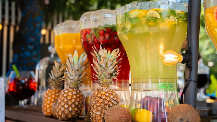 Series Colorful Fruit Infused Water Dispensers Flanked Pineapples Coconuts Creating — Stock Photo, Image Save Share Sample AI Editor A series of colorful, fruit-infused water dispensers, flanked by pineapples and coconuts, creating a tropical refreshment scene — Photo S 1000 × 667JPG 8.47 × 5.65cm L 2000 × 1333JPG 16.93 × 11.29cm XL 7008 × 4672JPG Standard License 59.33 × 39.56 cm 300 dpi super 14016 × 9344JPG 118.67 × 79.11cm EL 7008 × 4672JPG 59.33 × 39.56cm Download Image A series of colorful, fruit-infused water dispensers, flanked by pineapples and coconuts, creating a tropical refreshment scene.