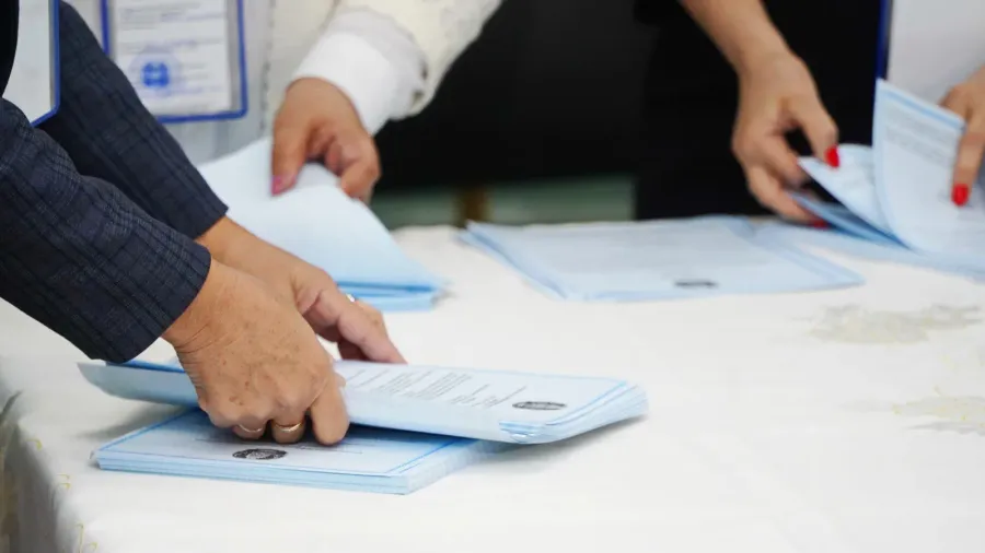 almaty kazakhstan  06052022  counting of votes after the