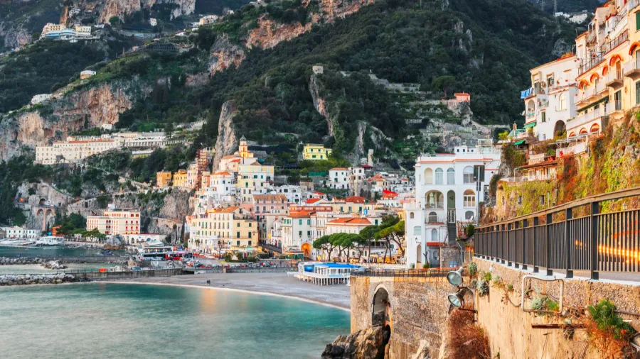amalfi italy coastal town skyline on the tyrrhenian sea at