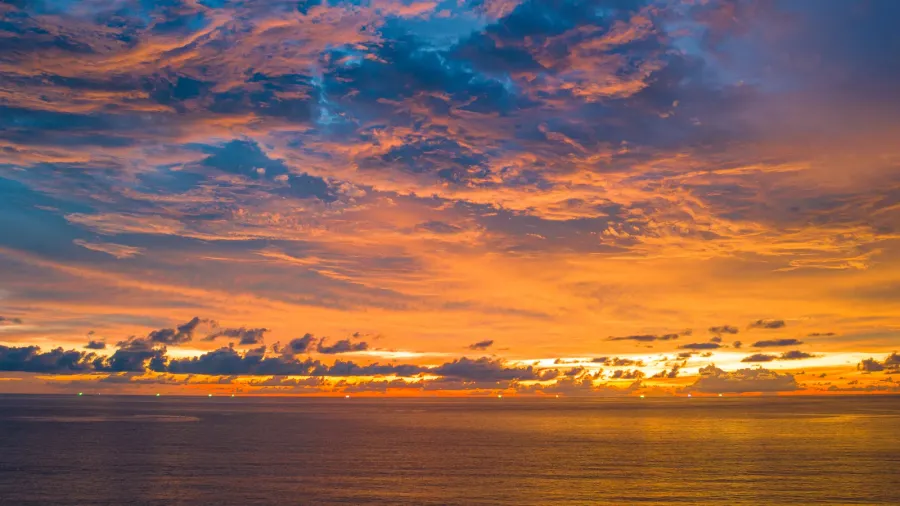 amazing colorful clouds in sunset sky