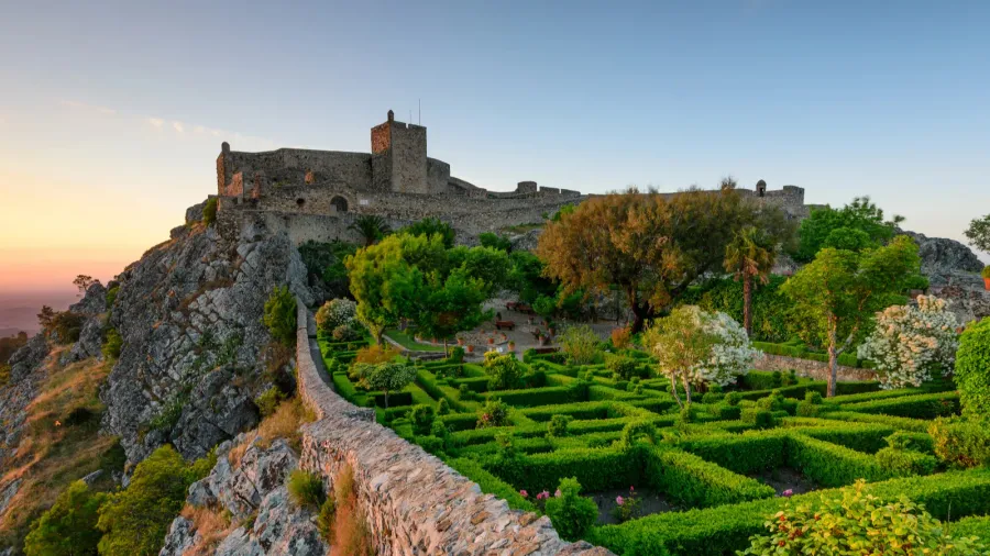 amazing sunset at castle marvao a small picturesque village in