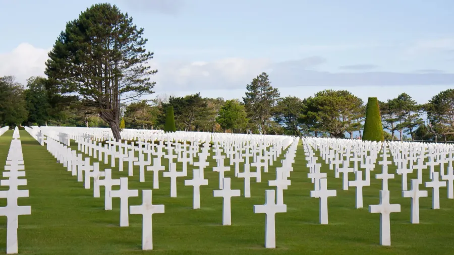 american cemetery at omaha beach normany france