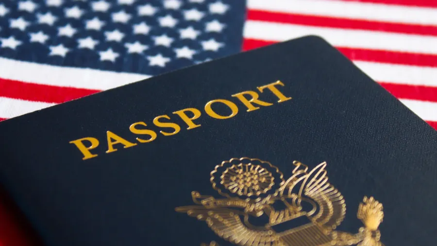 american flag and passport