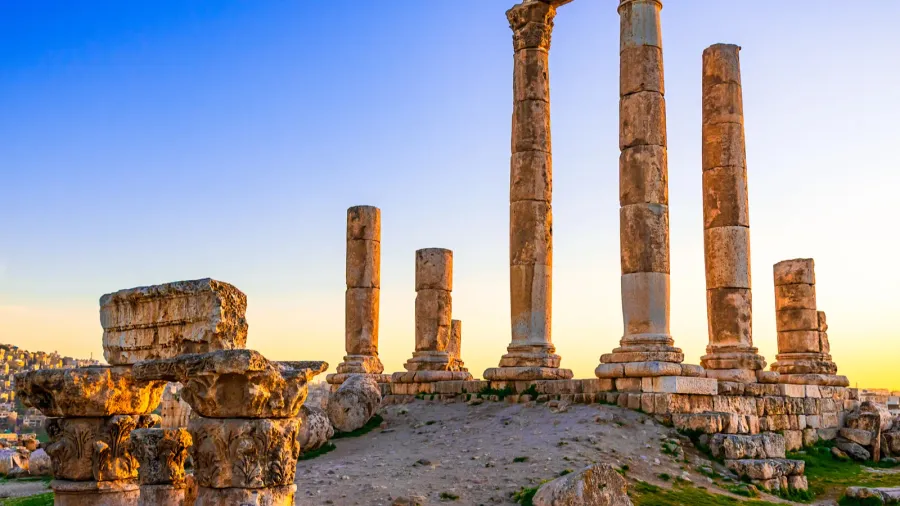 amman jordan amman citadel or jabal alqala with temple of
